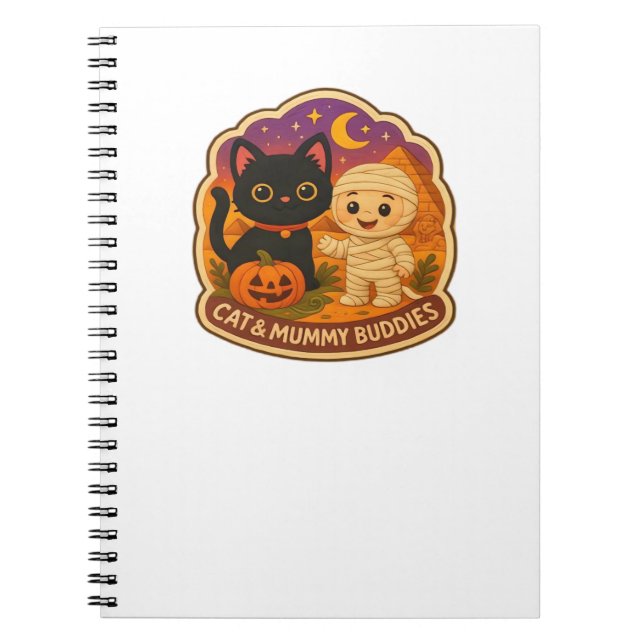 Carnet Chat d'Halloween mignonne et broderie maman Stic P (Devant)