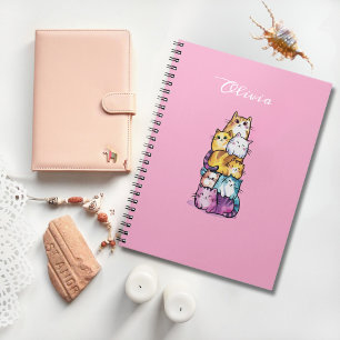 Carnet Chat Drôle Animal Aquarelle Coloré Sur Mesure