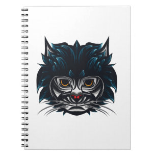 Carnet Chat en colère de style tribal