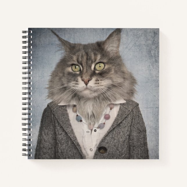 Carnet Chat En Vêtements (Devant)