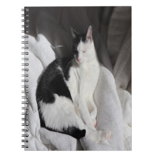 Carnet Chat endormi noir et blanc/Ajoutez la photo de vot