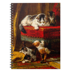 Carnet Chat et chatons Jouer avec chaise