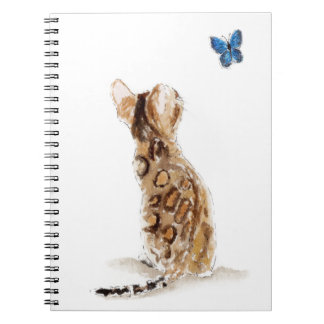 Carnet Chat et papillon du Bengale