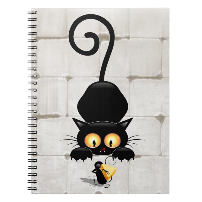 Carnet Chat et souris avec des personnages de dessin amus (Devant)