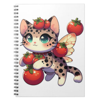 Carnet Chat fée mignonne avec tomates