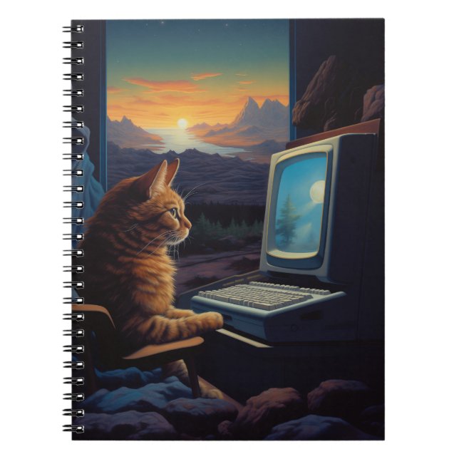Carnet Chat Gamer Retro | Jeu d'art Pixel 8 bits (Devant)