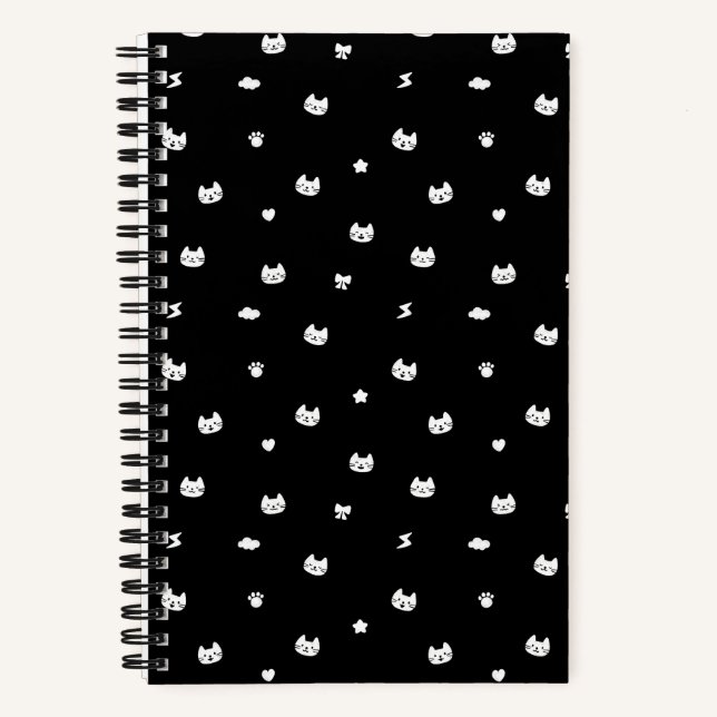 Carnet Chat Gribouillé Noir (Recto)