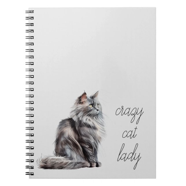 Carnet Chat gris (Devant)
