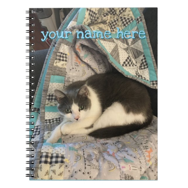 Carnet Chat gris et blanc (Devant)
