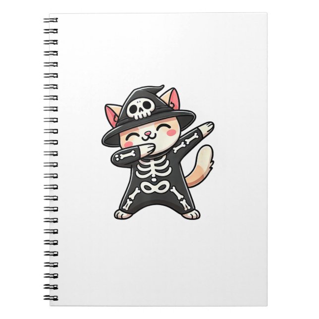 Carnet Chat Halloween Squelette mignonne Chat Enfants (Devant)