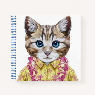 Carnet Chat Hawaïen Kitty