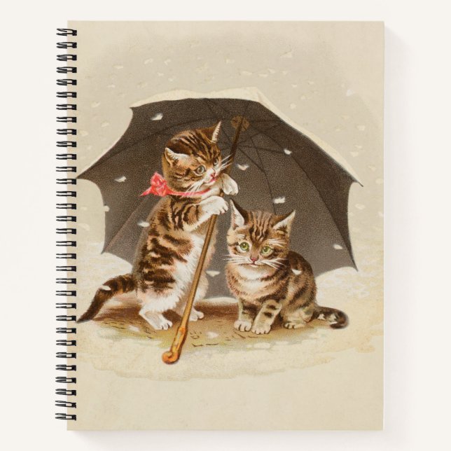 Carnet Chat Kitten chaton antique vintage jolie mignonne (Devant)