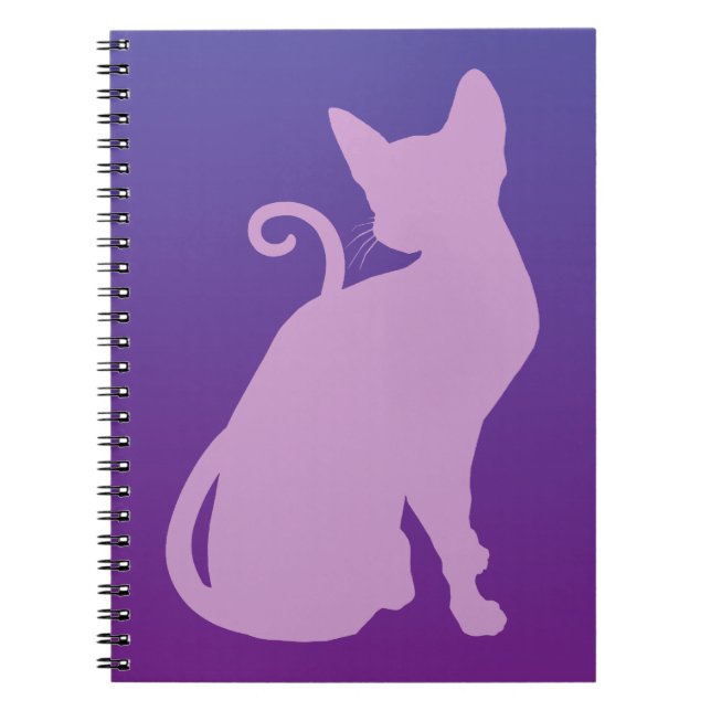 Carnet Chat Lilas sur Violet (Devant)