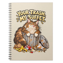 Chat Maine Coon drôle - Vos déchets, mon buffet