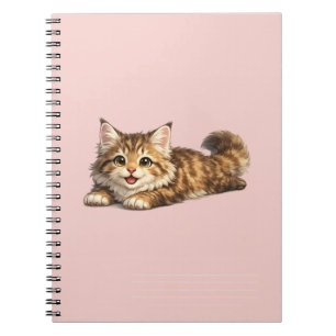 Carnet Chat Maine Coon heureux Design de vibrations posit