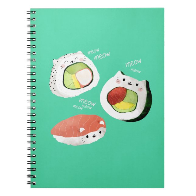 Carnet Chat mignon de sushi (Devant)