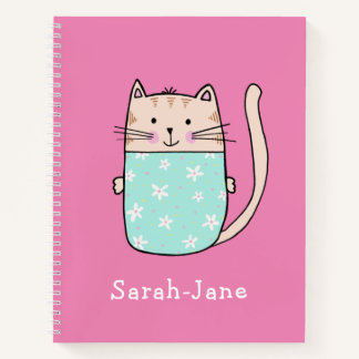 Carnet Chat Mignon Personnalisé Nom Rose