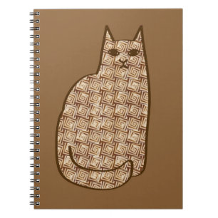 Carnet Chat moderne du milieu du siècle, beige et Brown c