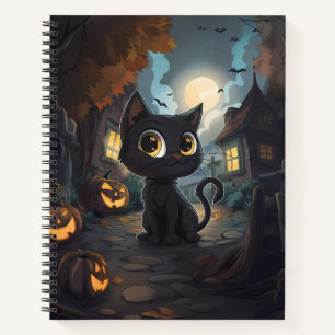 Carnet Chat noir avec Jack-o-Lanterns d'Halloween