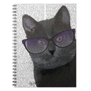 Carnet Chat noir avec lunettes de soleil 2