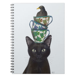 Carnet Chat noir avec Teacups et Blackbird