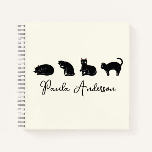 Carnet Chat noir drôle mignon personnalisable