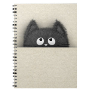 Carnet Chat noir pelucheux mignon faisant une pointe