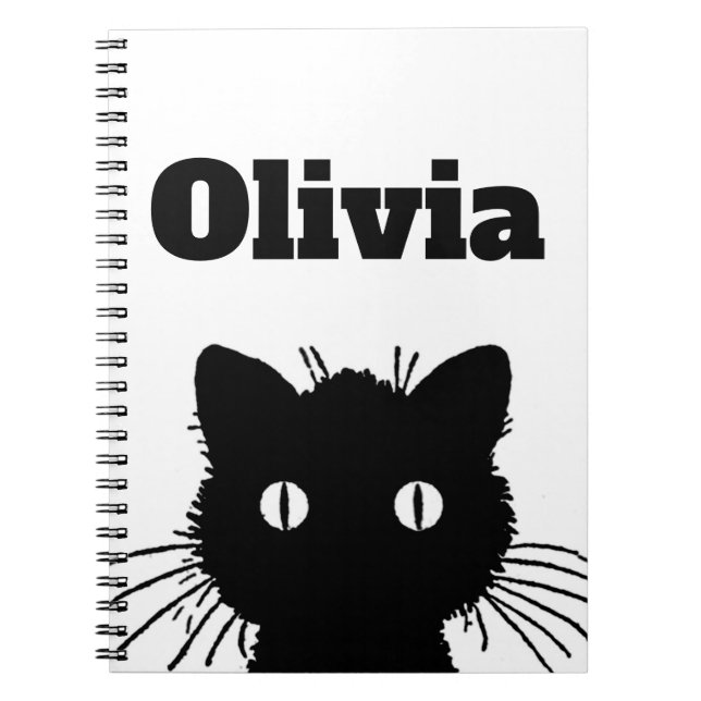 Carnet Chat noir Personnalised (Devant)