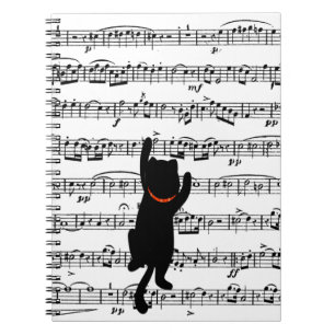 Carnet Chat noir sur feuille