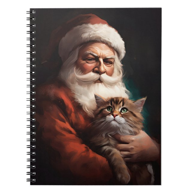 Carnet Chat Perse avec Noël Festif du Père Noël (Devant)