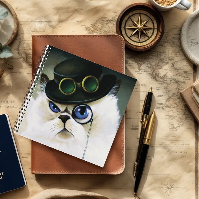 Carnet Chat perse de Steampunk (Créateur téléchargé)