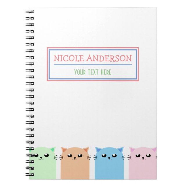 Carnet Chat personnalisé mignon (Devant)
