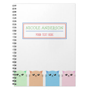 Carnet Chat personnalisé mignon