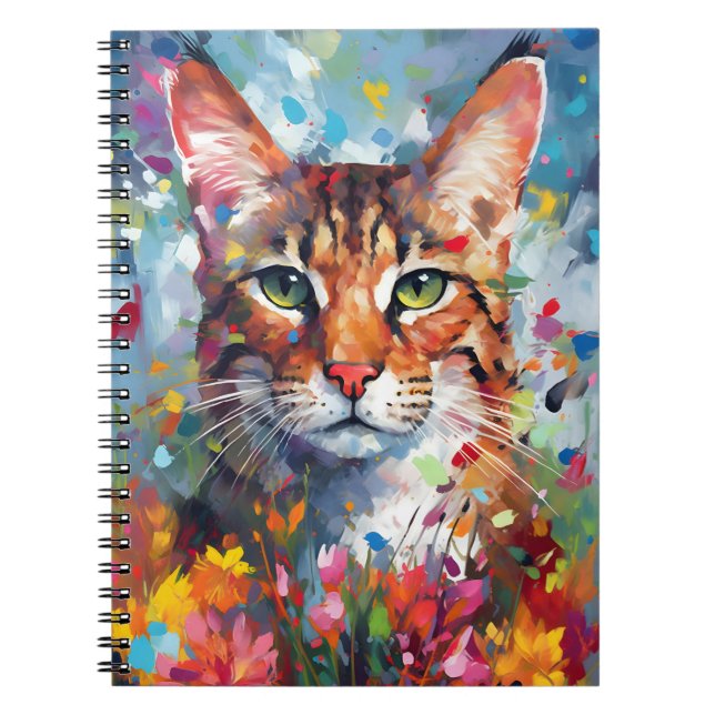 Carnet Chat Savannah coloré (Devant)