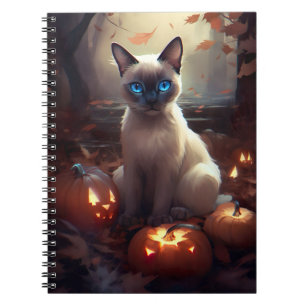 Carnet Chat Siamais Halloween Avec Peur Citrouille