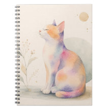 Chat silencieux au clair de lune – Aquarelle Chat
