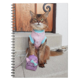 Carnet Chat somalien de retour à l'école avec petit sac à
