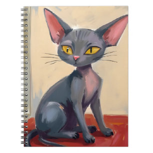 Carnet Chat Sphynx   Chat sans poils en aquarelle