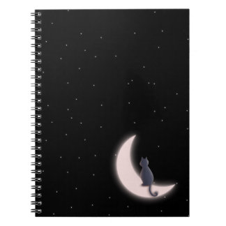 Carnet Chat sur une lune de néon
