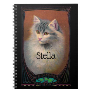 Carnet chat vintage illustration art nouveau élégant