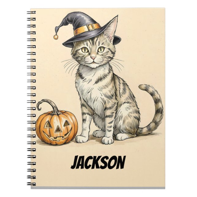 Carnet Chat Whimsical Halloween. Halloween Chat Witch, Ch (Devant)