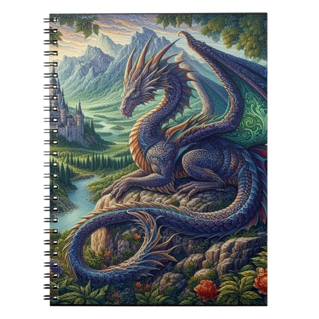 Carnet Château du Dragon médiéval coloré (Devant)