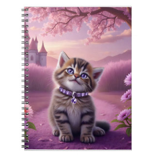 Carnet Chaton adorable avec collier scintillant