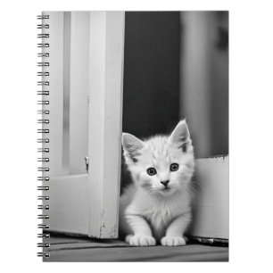 Carnet Chaton Blanc À La Porte