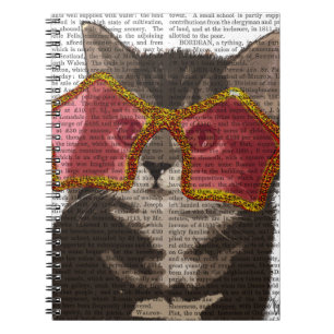 Carnet Chaton dans lunettes de soleil étoilées