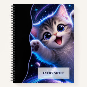 Carnet Chaton de l'espace aux pattes levées – Amusement c