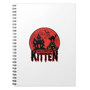 Carnet Chaton d'Halloween Maison Hantée Chat Graphique_1