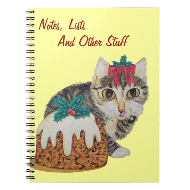Carnet chaton gris tabby lécher chat patte (Devant)