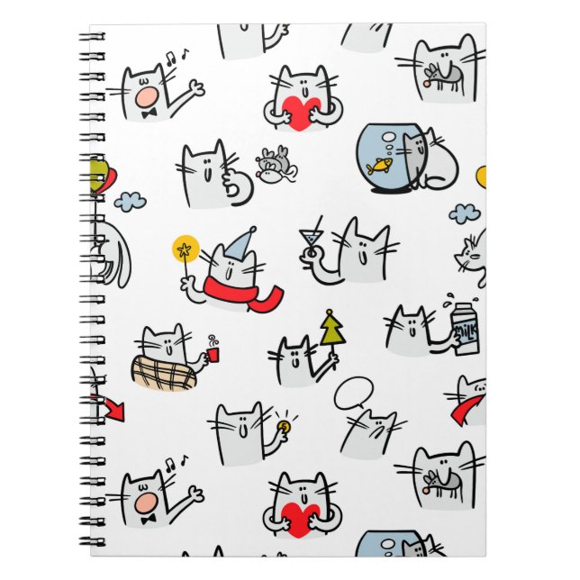 Carnet Chats amusants, lait et magie. (Devant)