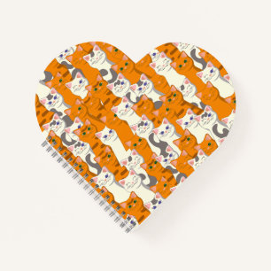 Carnet Chats blancs et gingembre motif yeux verts yeux bl